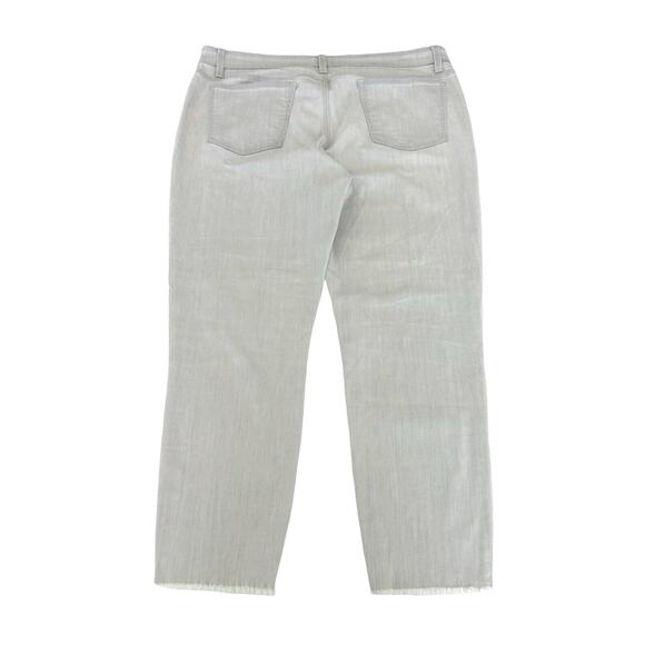Eileen Fisher Slim Jeans Size 14 Off White Organic Cotton Ankle Fray Inseam 27” - Picture 3 of 7